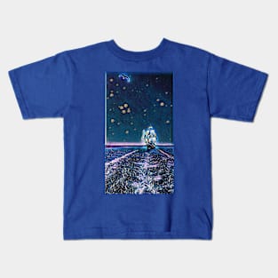 Boat and seagull - Night Kids T-Shirt